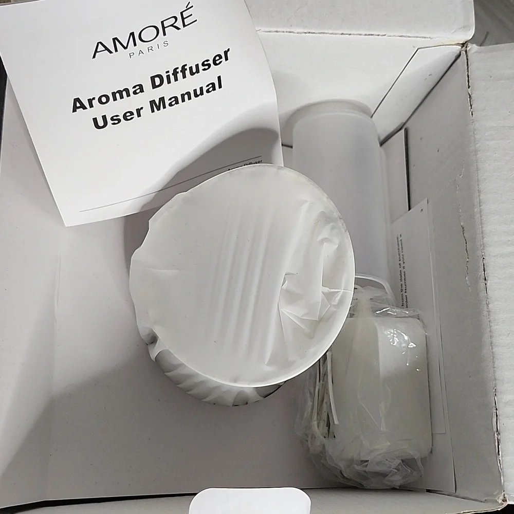 👉*NWT* WHITE MARBLE ULTRASONIC 300ML AROMA DIFFUSER ~7 COLORS LED LIGHT ~NIB